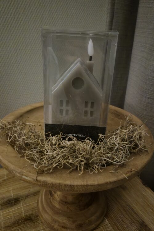 Countryfield led candle huis, grijs
