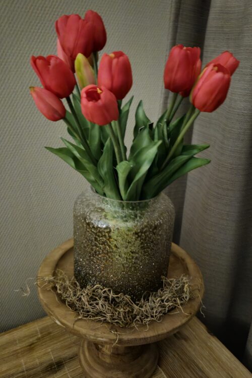 Kunststof tulpen rood 40 cm (5 tulpen)