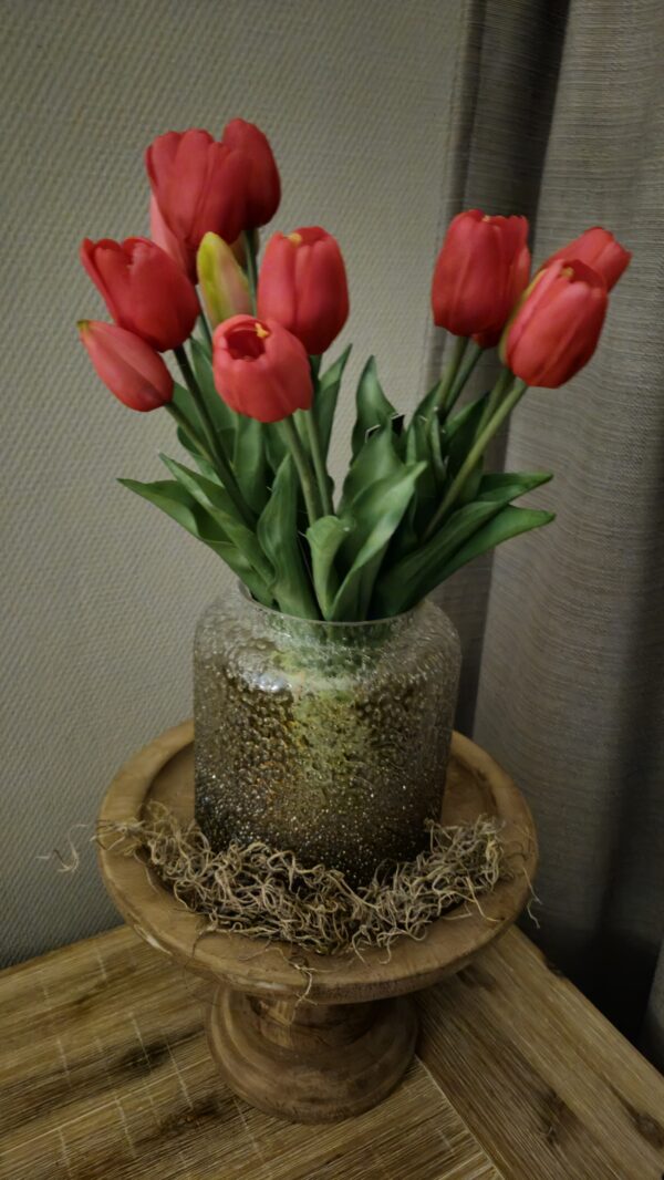 Kunststof tulpen rood 40 cm (5 tulpen)