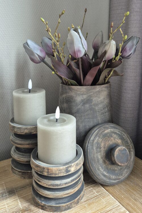 Complete decoratieset met grijze tulpen