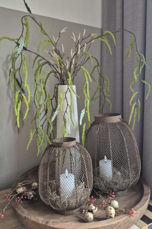 Set compleet met houten plateau en alles wat erop staat (exclusief de kwartel eitjes).