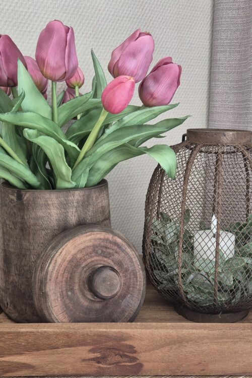 Tulpen per bosje- kleur roze met een groene steel