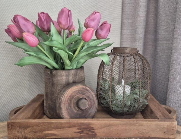 Tulpen per bosje- kleur roze met een groene steel
