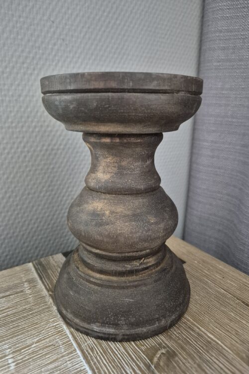 Kandelaar in bruin/gouden tinten, 15 cm hoog en 10 cm breed