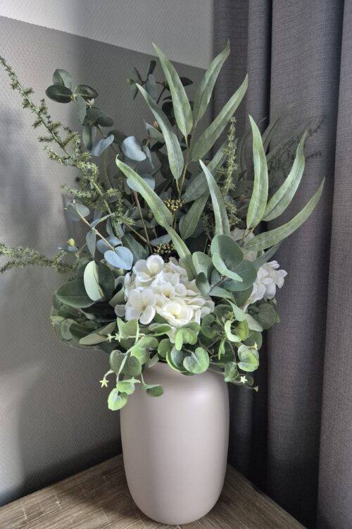 Elegant groen-wit boeket, exclusief vaas