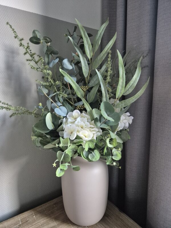 Elegant groen-wit boeket, exclusief vaas