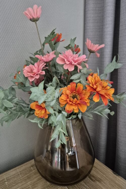 Vaas Tasman S taupe Ø18 x H20 cm, exclusief boeket