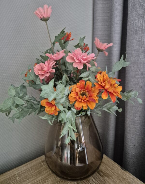 Vaas Tasman S taupe Ø18 x H20 cm, exclusief boeket