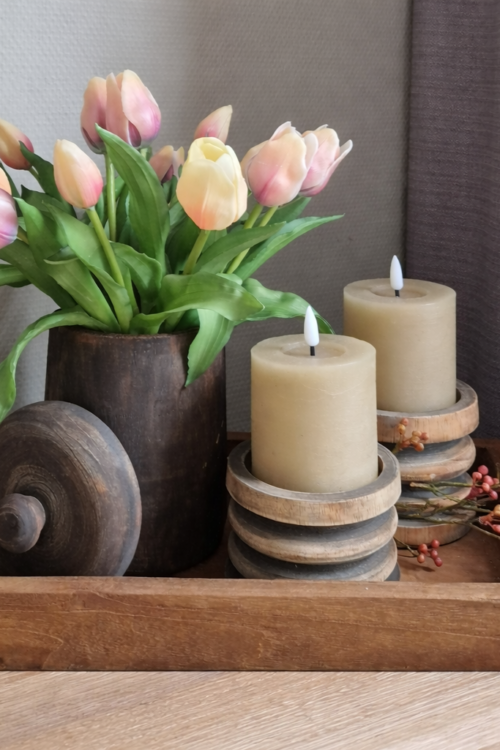 Complete decoratieset met houten dienblad