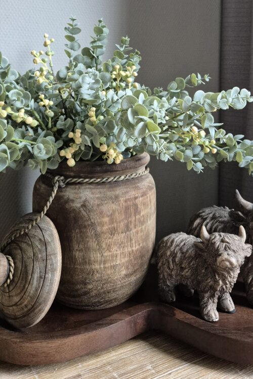 Complete decoratieset met walnoot dienblad