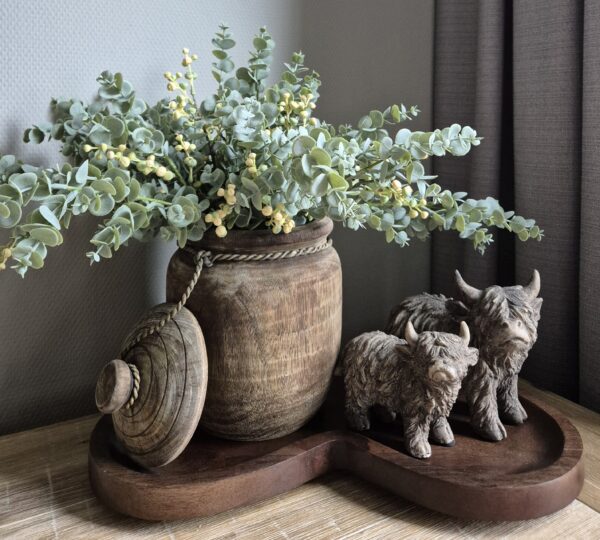 Complete decoratieset met walnoot dienblad
