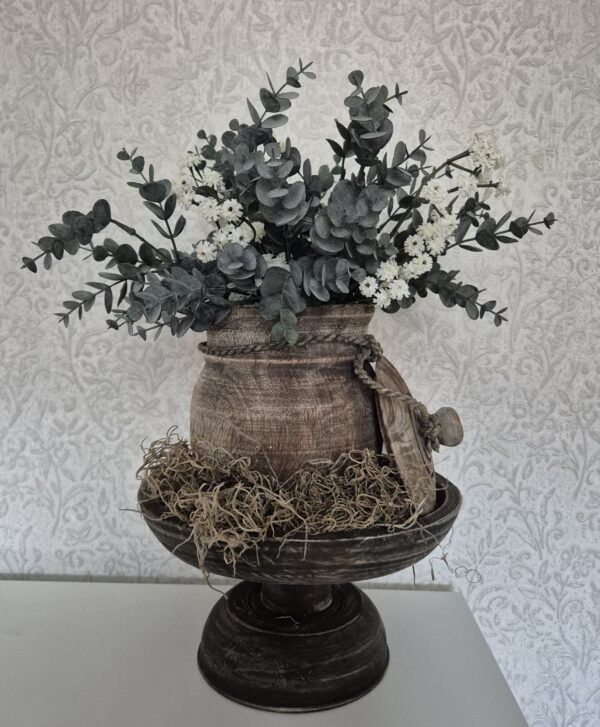 Landelijke Houten Decoratieset met Boeket & Gratis Tillandsia