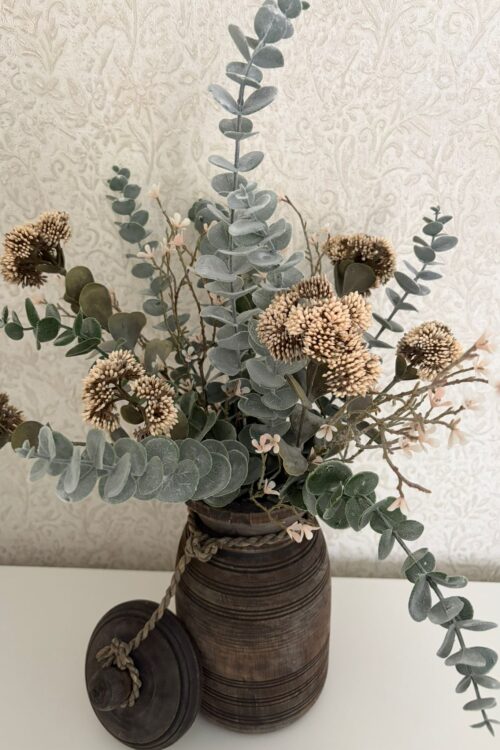 Compleet met houten pot