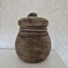 Grote houten pot met korting – scheur in de deksel