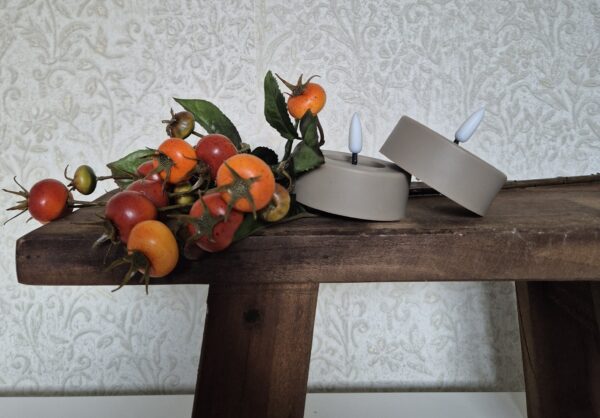 LED Kaarsen Set van 2 – Grijs/Taupe