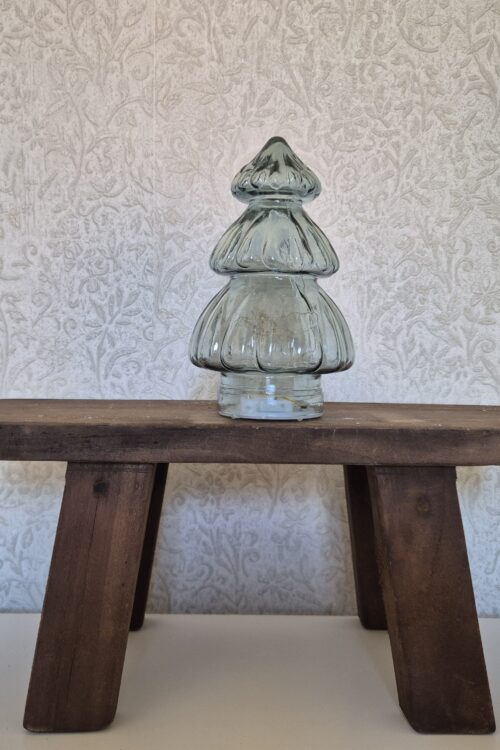 Glazen Kerstboom – Lichtblauw met LED verlichting