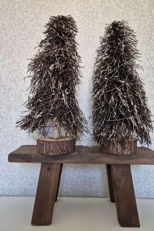 Kerstboom – Bruin met Gouden Glitters en LED verlichting