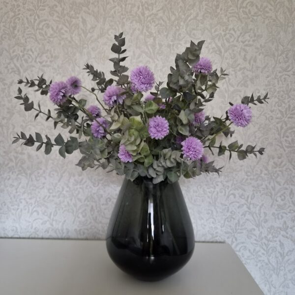 20260719_092814 Grey Vaas van Vase The World met Bijpassend Kunstboeket – 46 cm